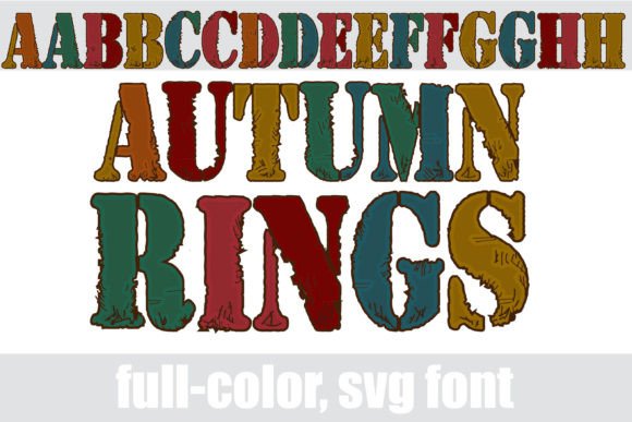 Autumn Rings: A Stenciled Color Font for Web Design