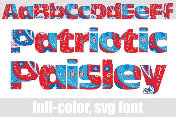 Patriotic Paisley: A Bold Color Font for Handmade Brands