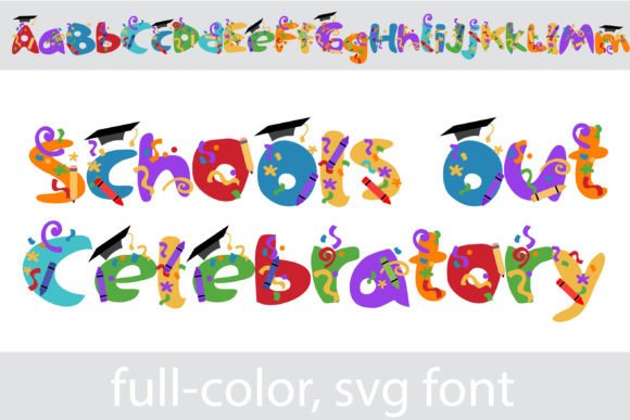 School's Out Celebratory: A Playful Color Font for Web Design